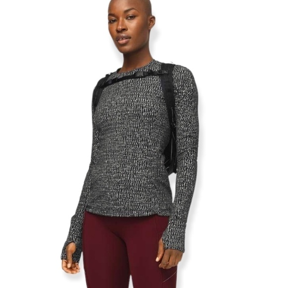 LULULEMON Runderful Long Sleeve RULU Knotted Jacquard Black White NWOT SZ 4 - Picture 2 of 16